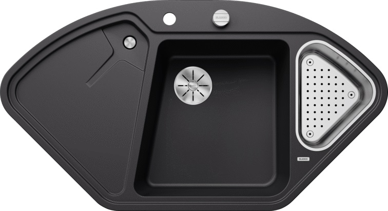 Blanco Delta II fregadero de granito 105.7x57.7 cm negro 525867