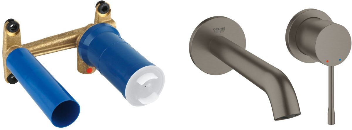 Conjunto grifo para lavabo Grohe Essence New 19408AL1, sistema empotrado para grifo Grohe Eurostyle 23571000