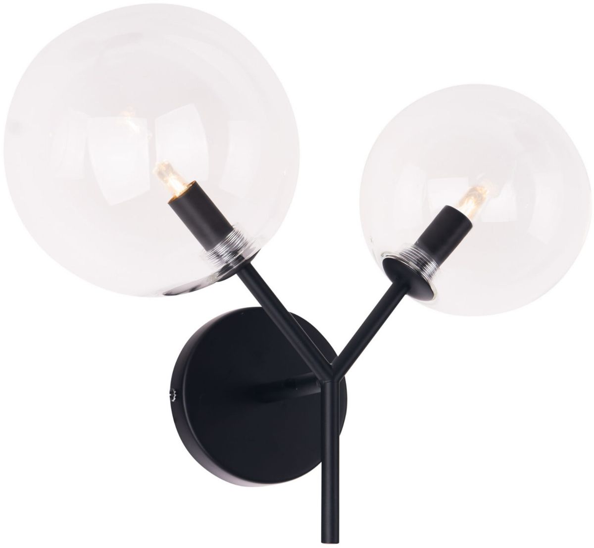 MaxLight Lollipop lámpara de pared 2x40 W negro-transparente W0277