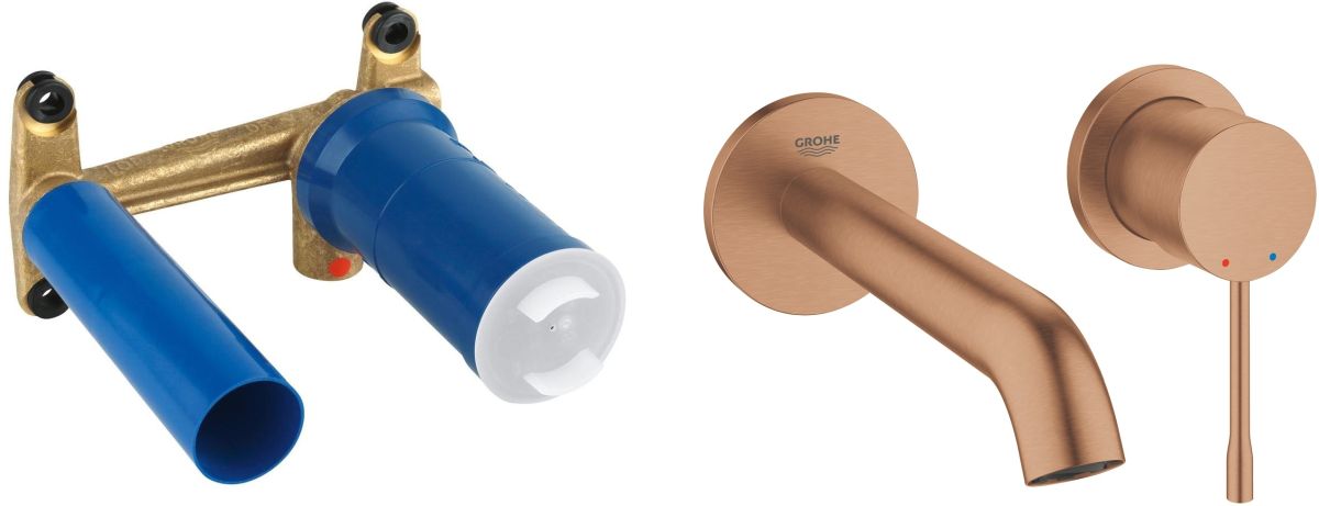 Conjunto grifo para lavabo Grohe Essence New 19408DL1, sistema empotrado para grifo Grohe Eurostyle 23571000