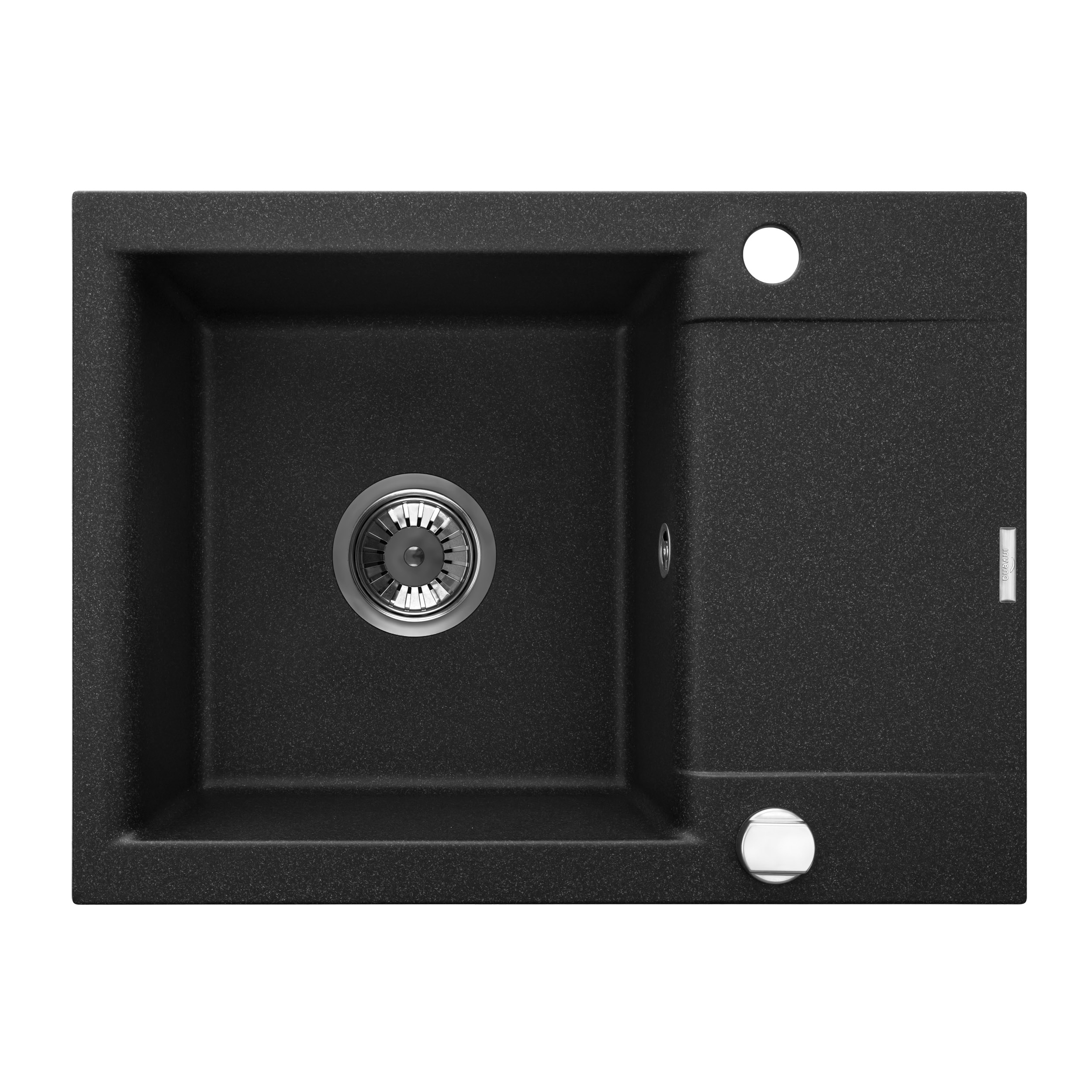 Invena Tesalia fregadero de granito 59x44 cm negro AZ-01-042