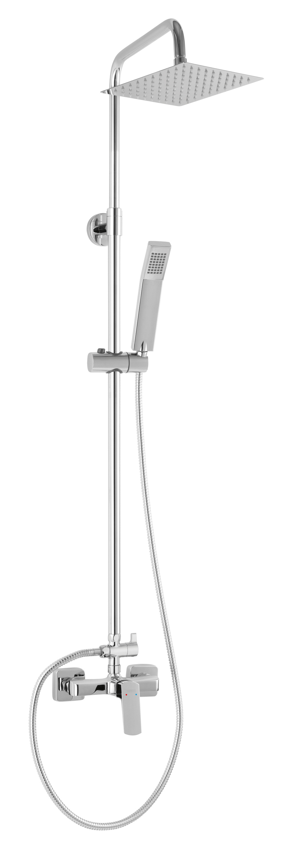 Ferro Vitto VerdeLine conjunto de ducha a pared con rociador con efecto lluvia cromo NP81BVI7UVL