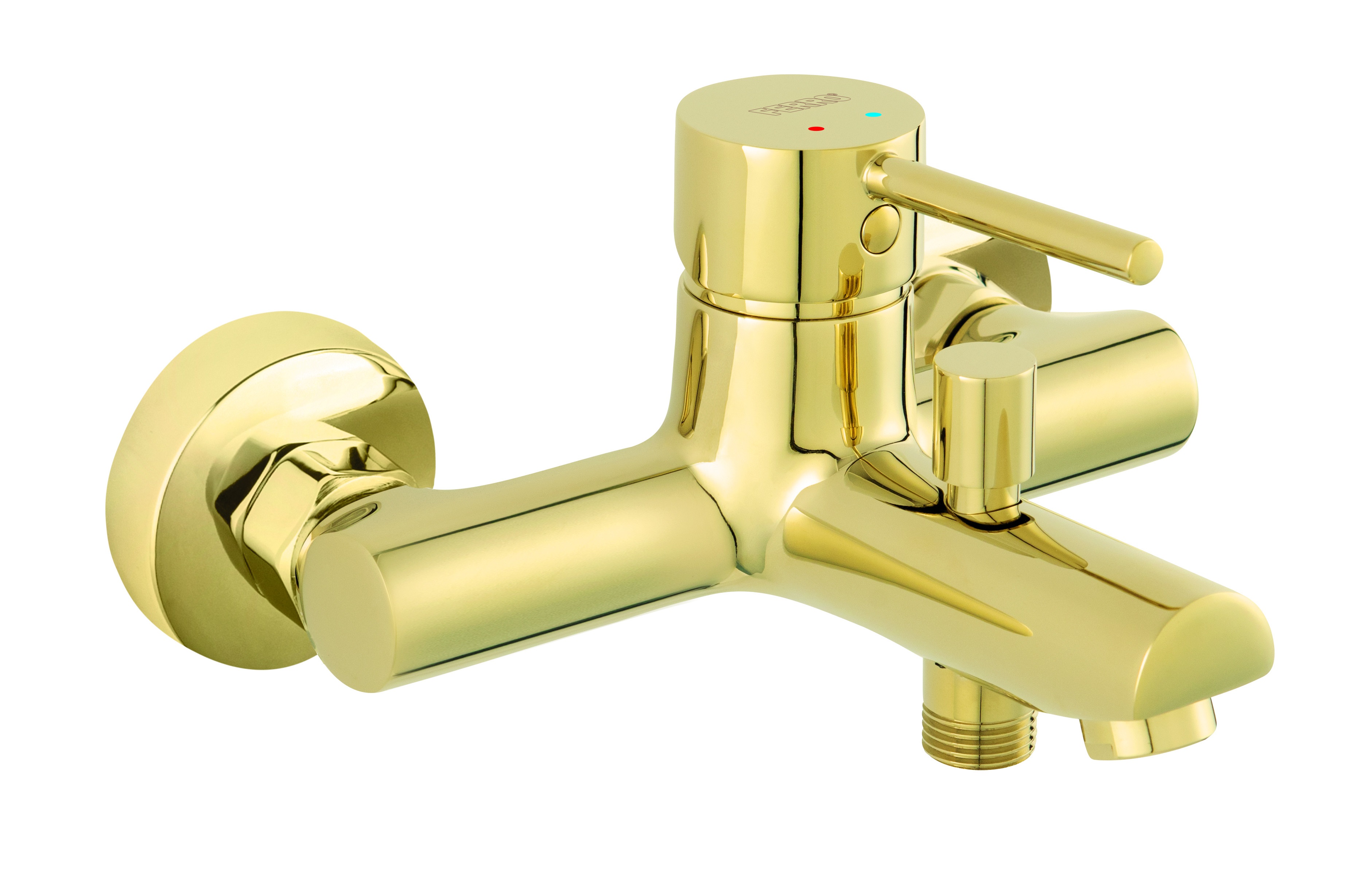 Ferro Fiesta Gold grifo de bañera y ducha a pared oro BFI1G