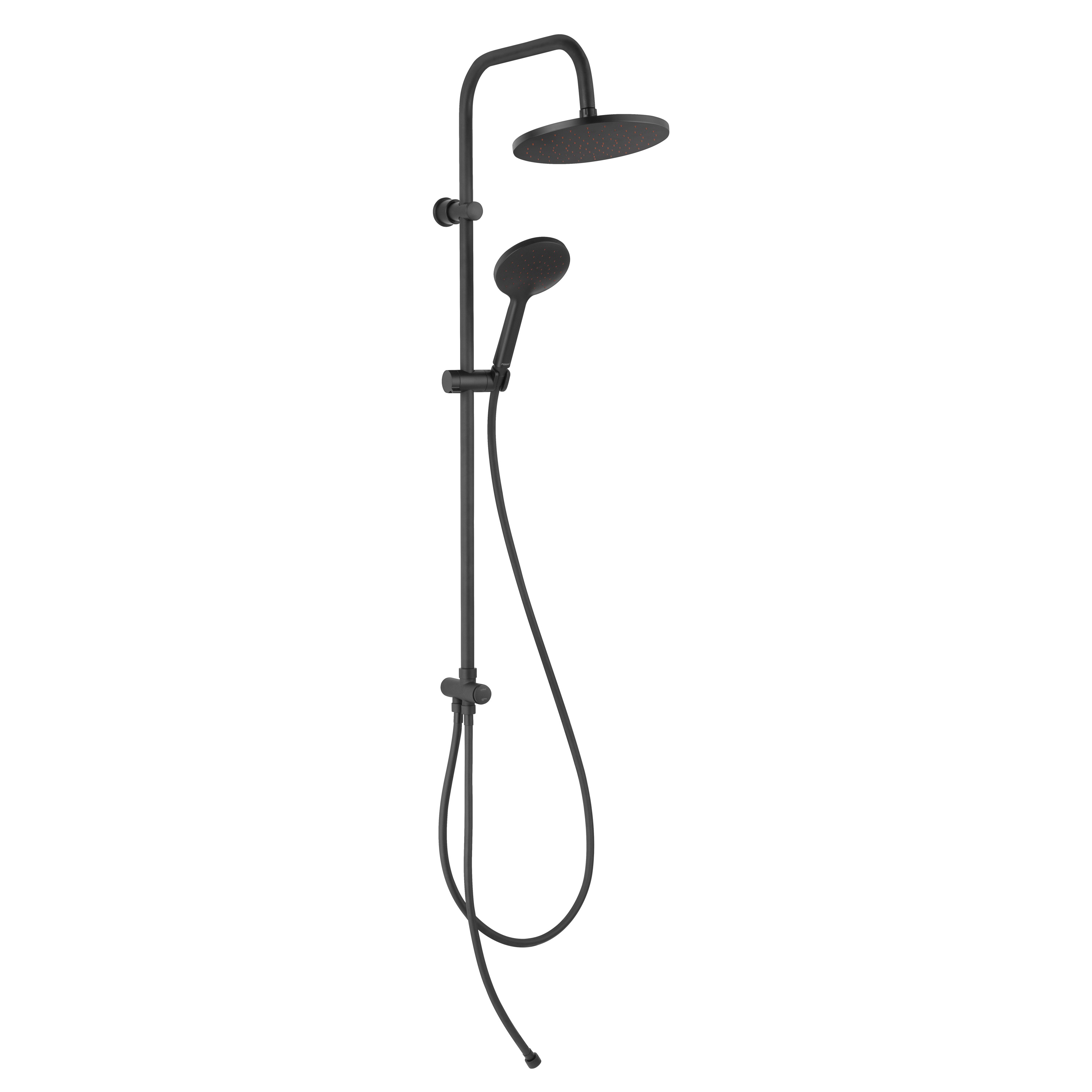 Ferro Coppa Black conjunto de ducha a pared con rociador con efecto lluvia negro NP92BL