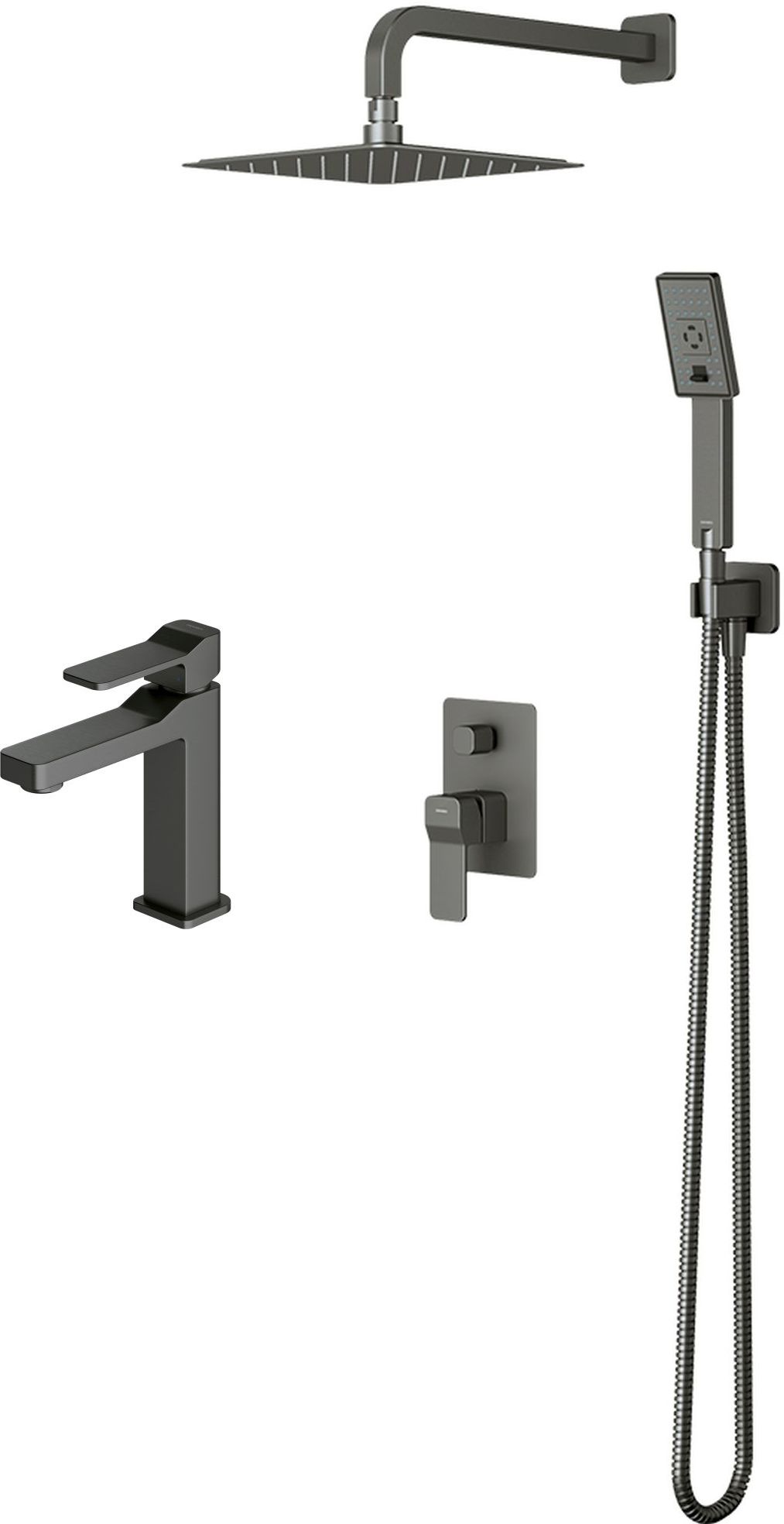Conjunto conjunto de ducha Omnires Slide SYSSL12GR, grifo para lavabo Omnires Slide SL7710GR