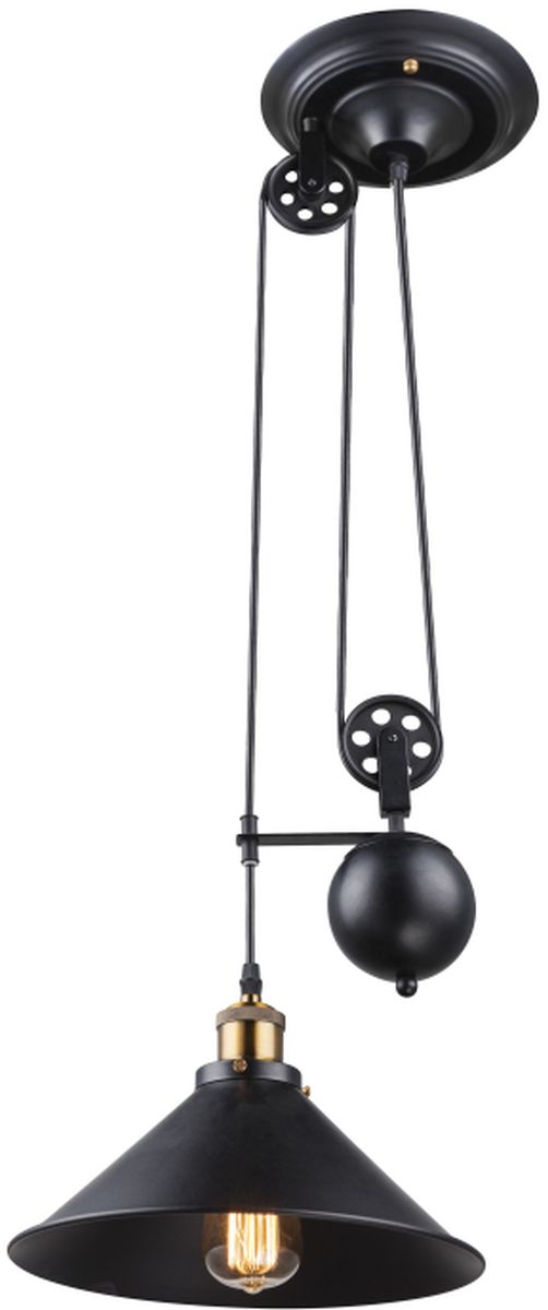 Globo Lighting Lenius lámpara colgante 1x60 W negro-oro 15053