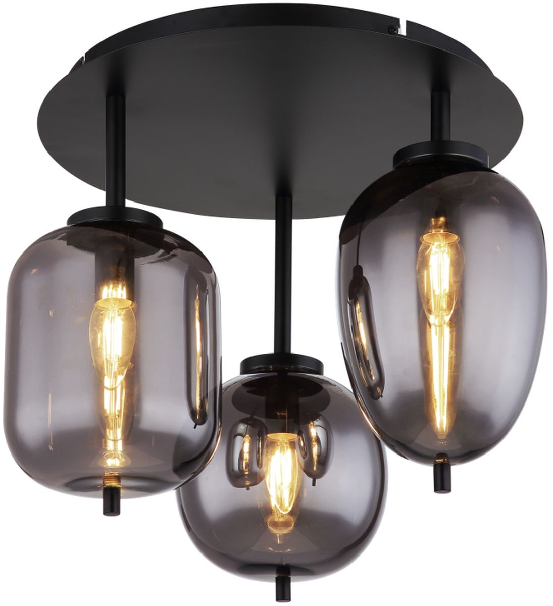 Globo Lighting Blacky lámpara de techo 3x40 W negro-ahumado 15345-3D