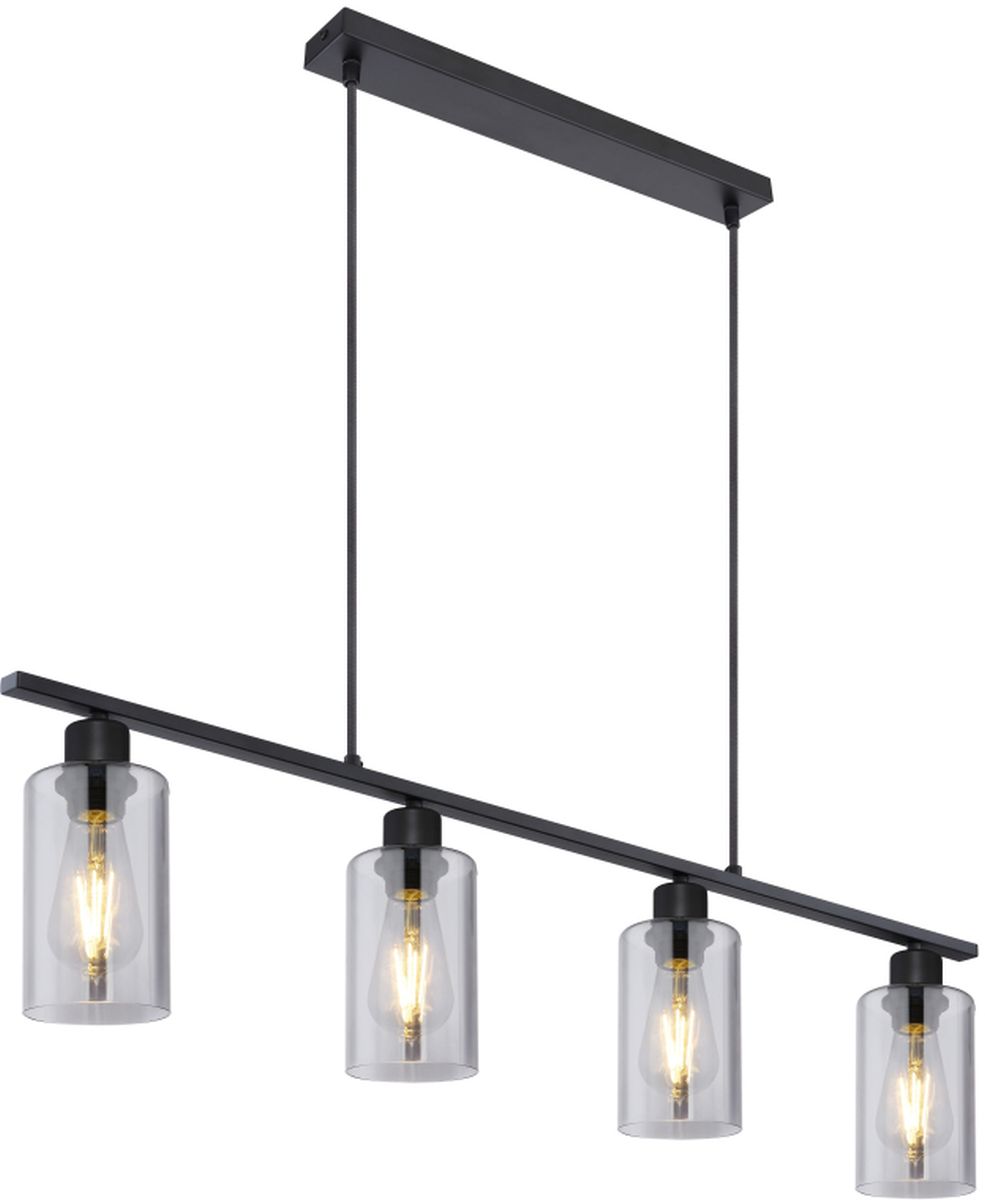 Globo Lighting Hadera lámpara colgante 4x60 W negro-humado 15465-4H