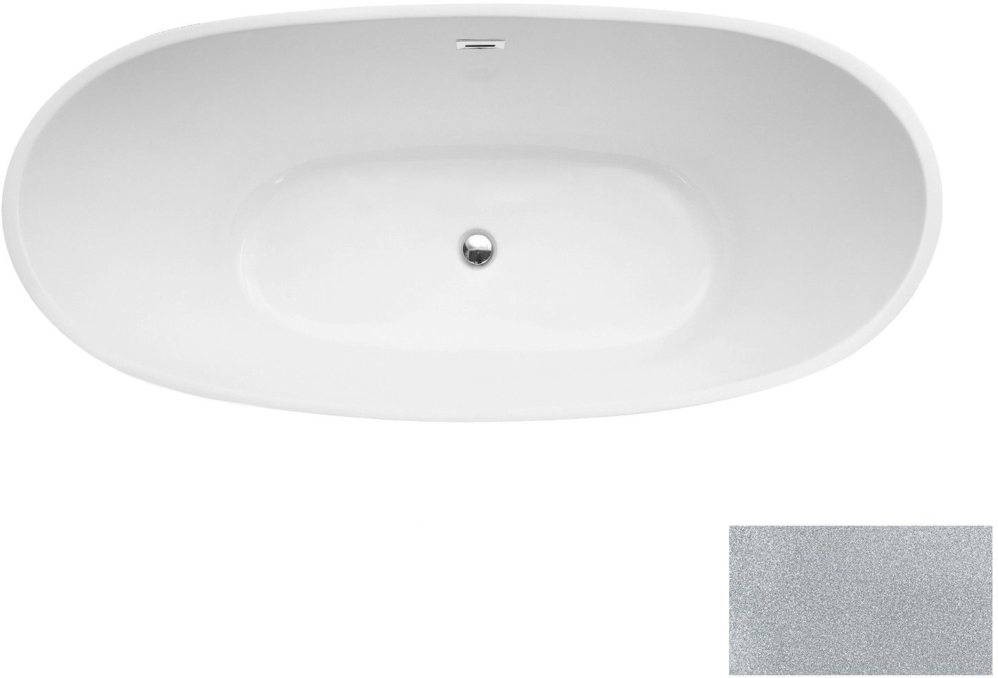 Besco Ayla bañera exenta 170x80 cm oval bicolor #WAS-170-AYSR