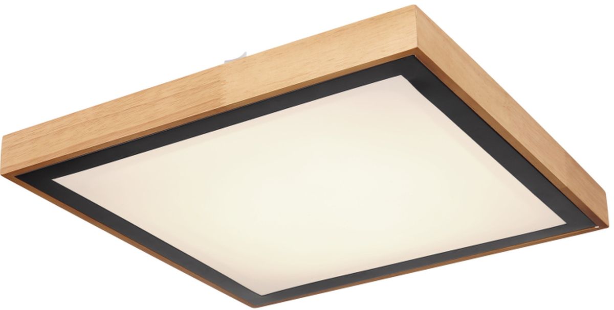 Globo Lighting Bruno plafón 1x24 W negro-madera-ópalo 41764-24Q