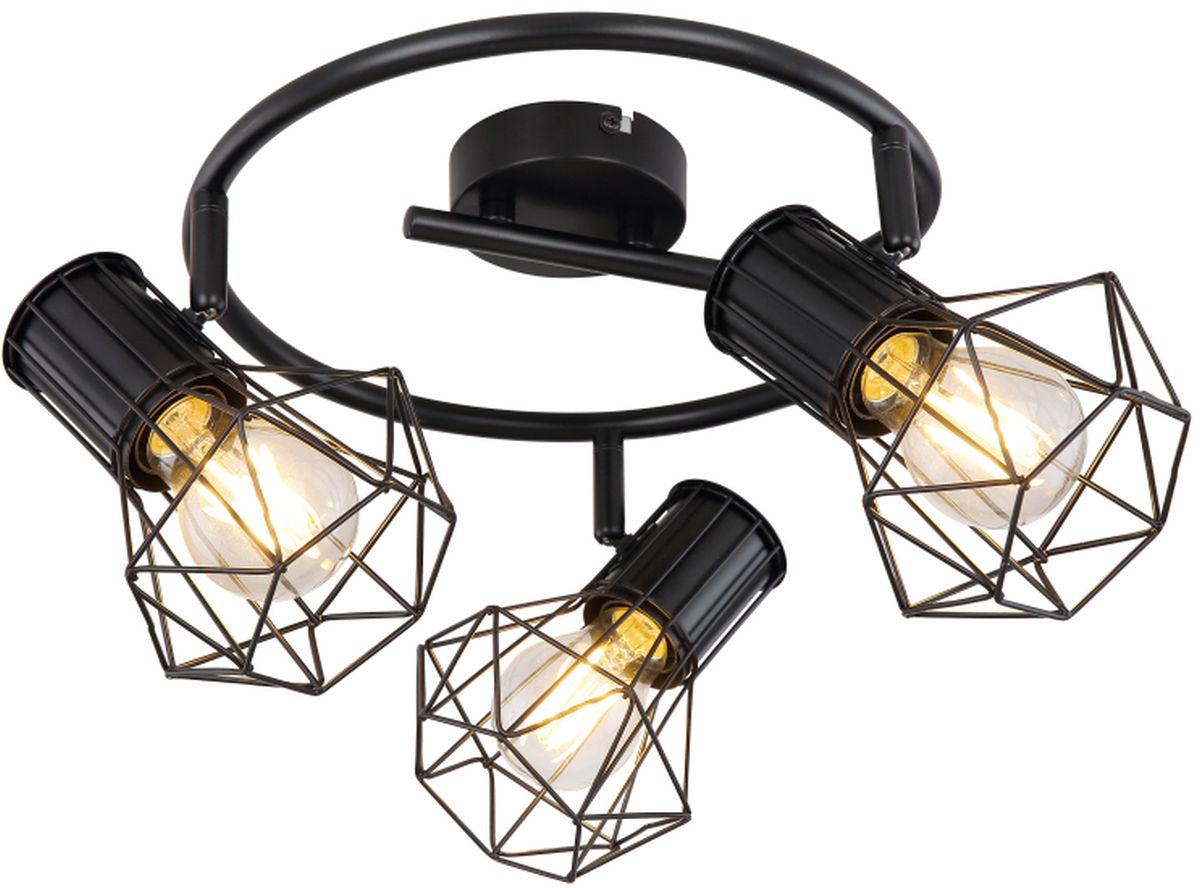 Globo Lighting Priska lámpara de techo 3x40 W negro 54017-3