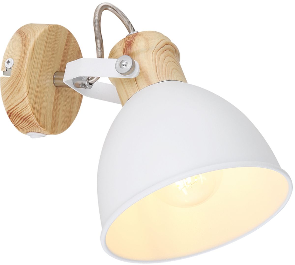 Globo Lighting Wiho lámpara de pared 1x40 W blanco-madera 54018-1