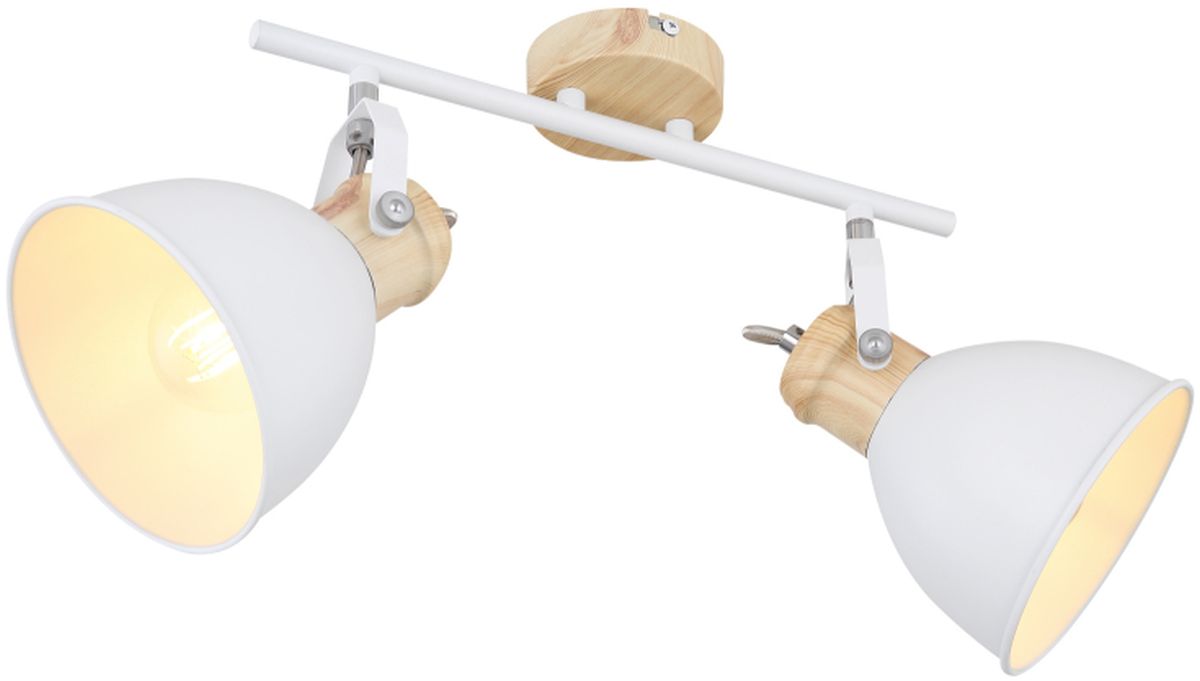 Globo Lighting Wiho lámpara de techo 2x40 W blanco-madera 54018-2