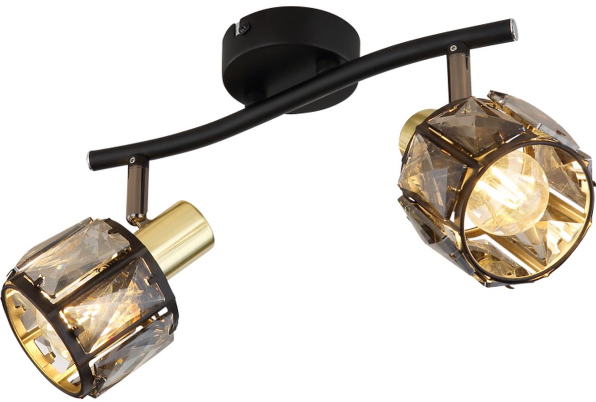 Globo Lighting Indiana lámpara de techo 2x40 W negro-ahumado-oro 54357-2B