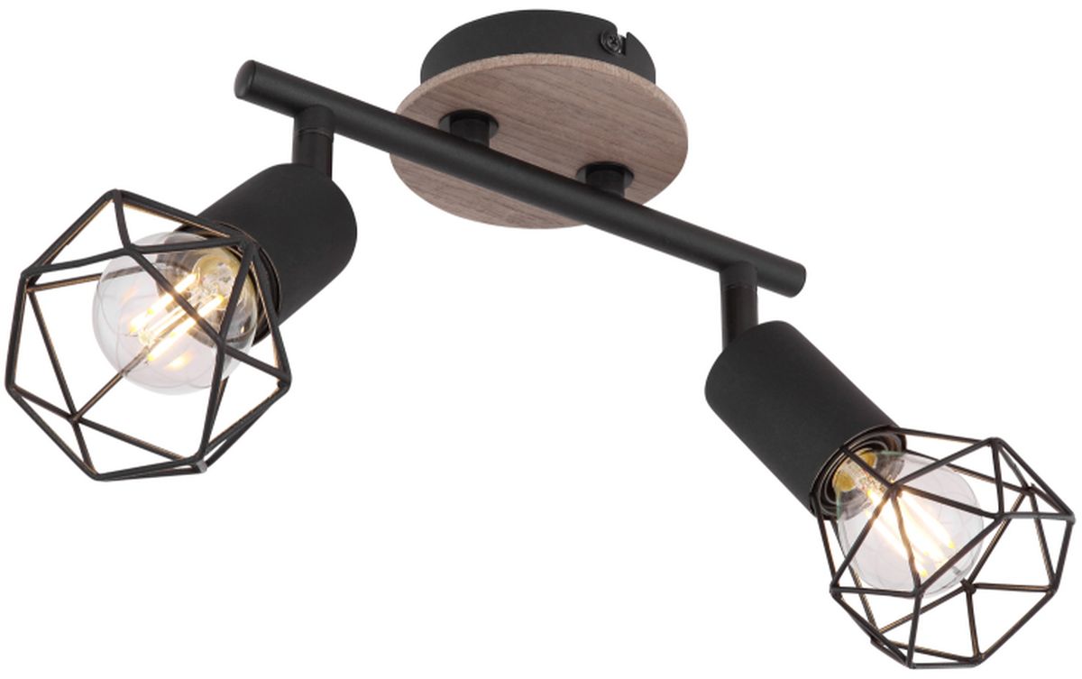 Globo Lighting Xara I lámpara de techo 2x40 W negro-madera 54802S-2H
