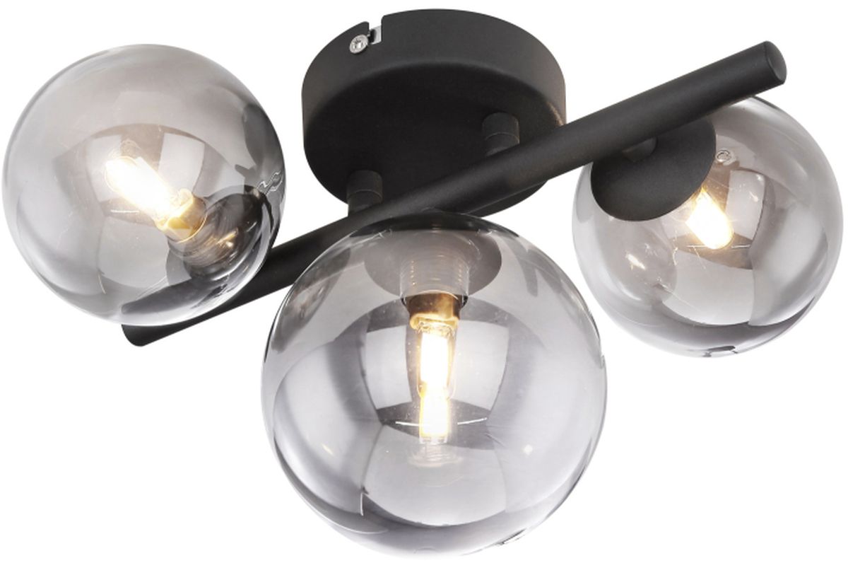 Globo Lighting Riha lámpara de pared 3x3.5 W negro-ahumado 56133-3W