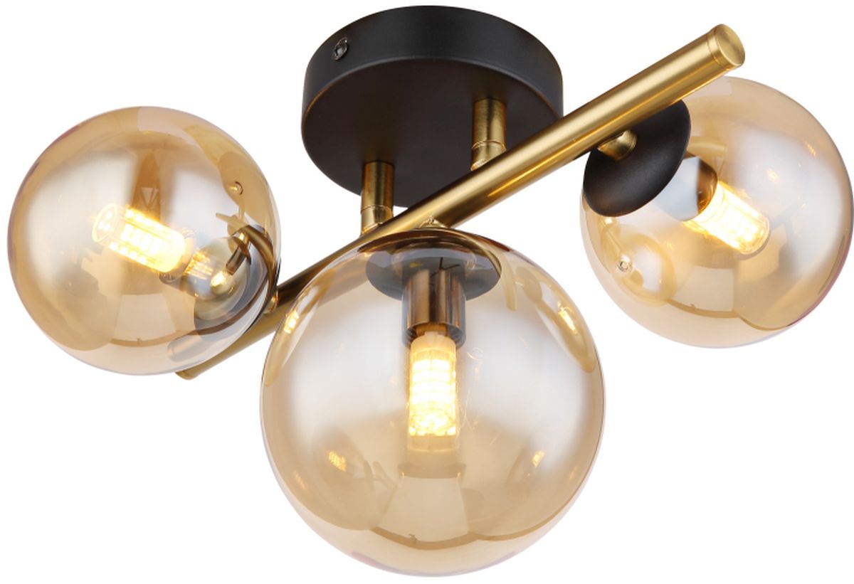 Globo Lighting Riha lámpara de pared 3x3.5 W negro-oro-ámbar 56135-3W