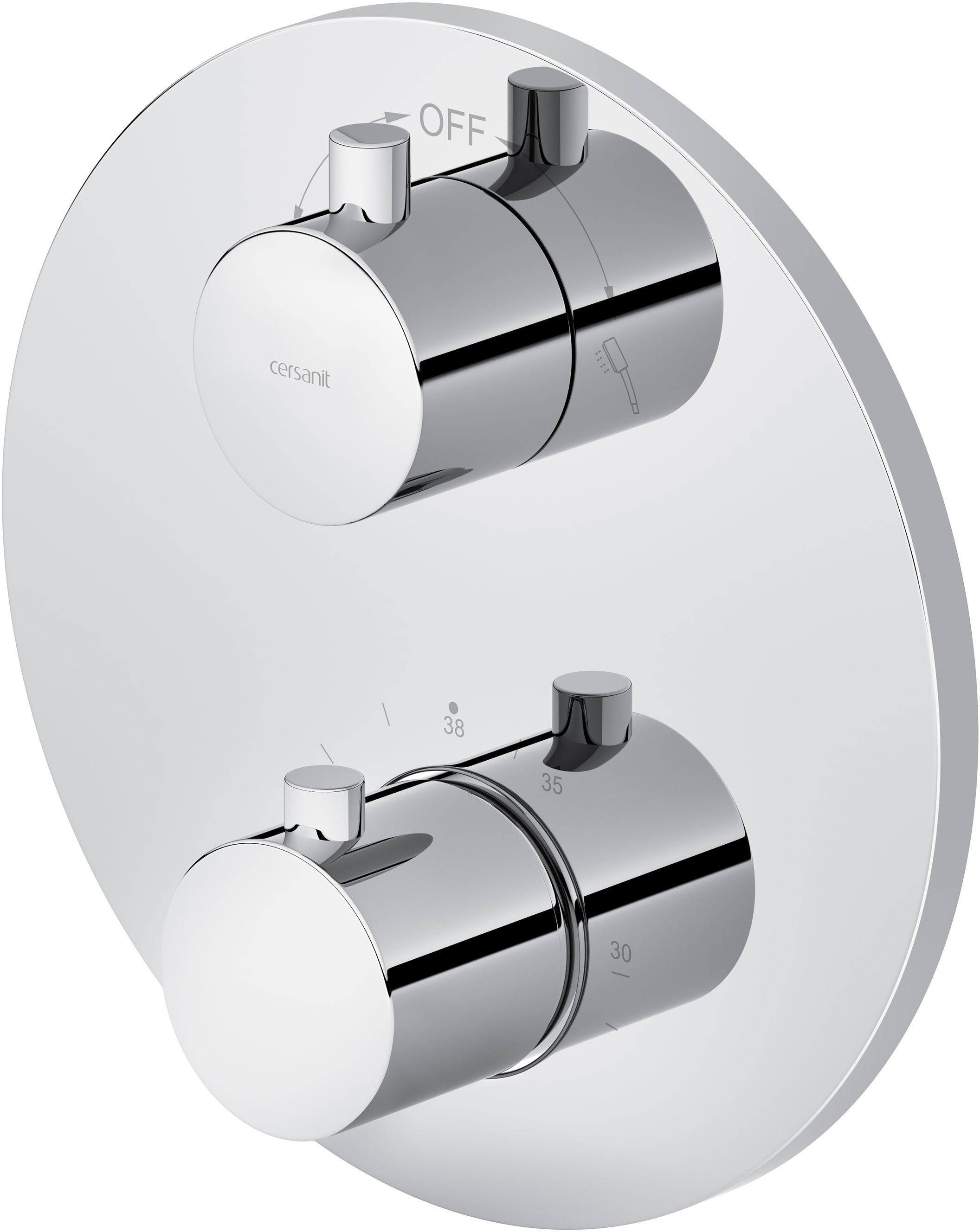 Cersanit Zen grifo de bañera y ducha empotrado con termostato cromo S951-564