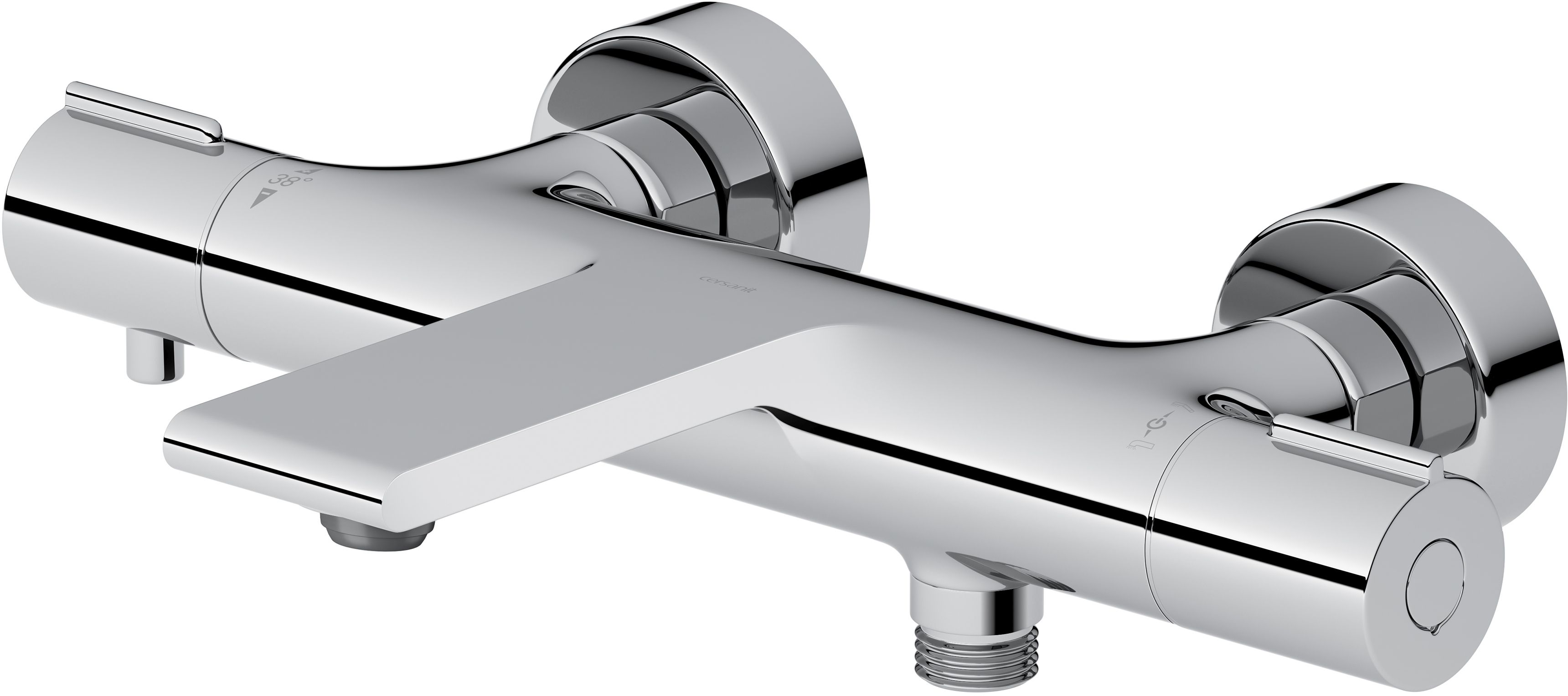 Cersanit Virgo grifo de bañera y ducha a pared con termostato cromo S951-561