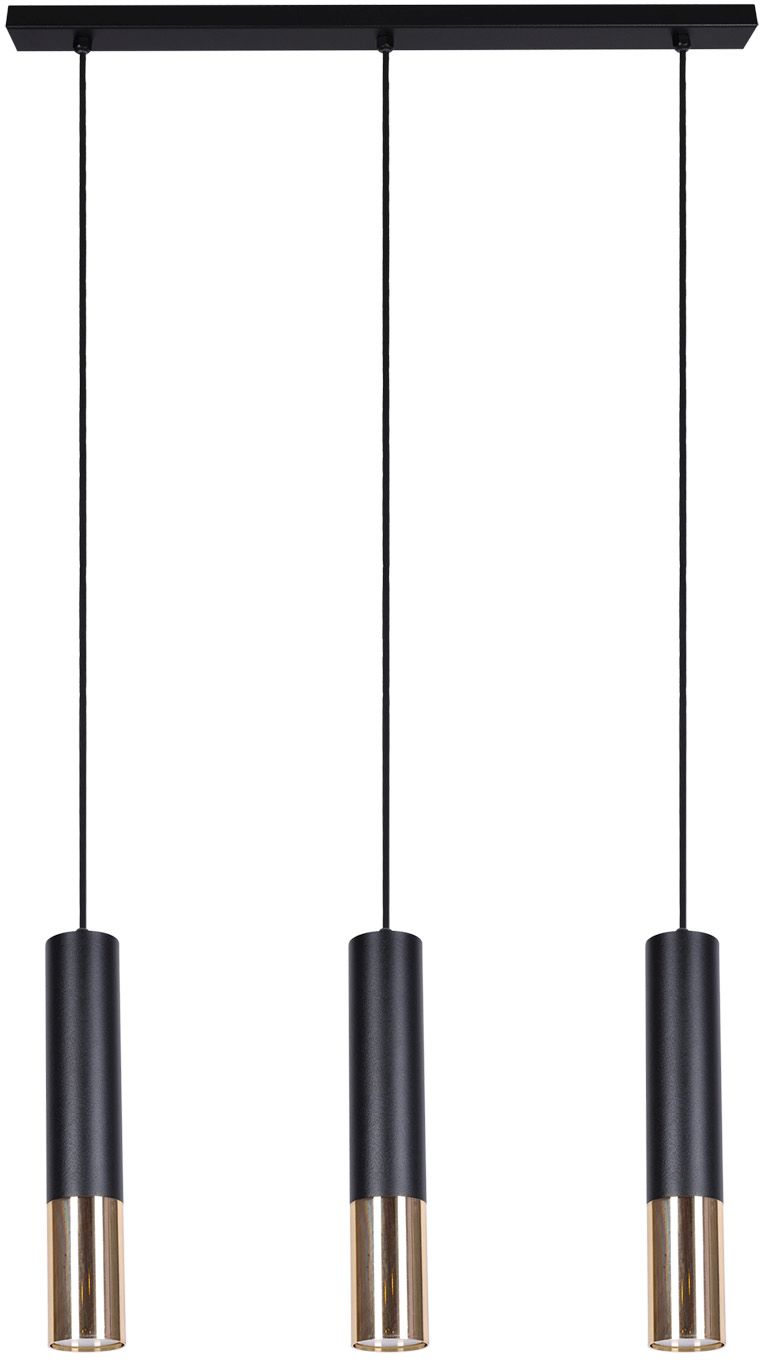 Kaja Astina lámpara colgante 3x10 W negro-latón K-4871