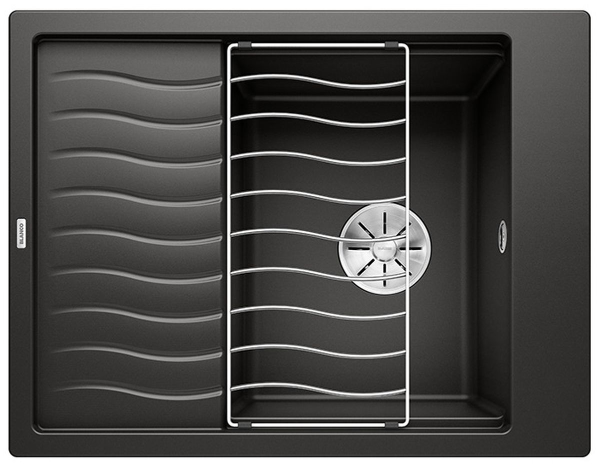Blanco Elon 45 S fregadero de granito 65x50 cm negro 525880