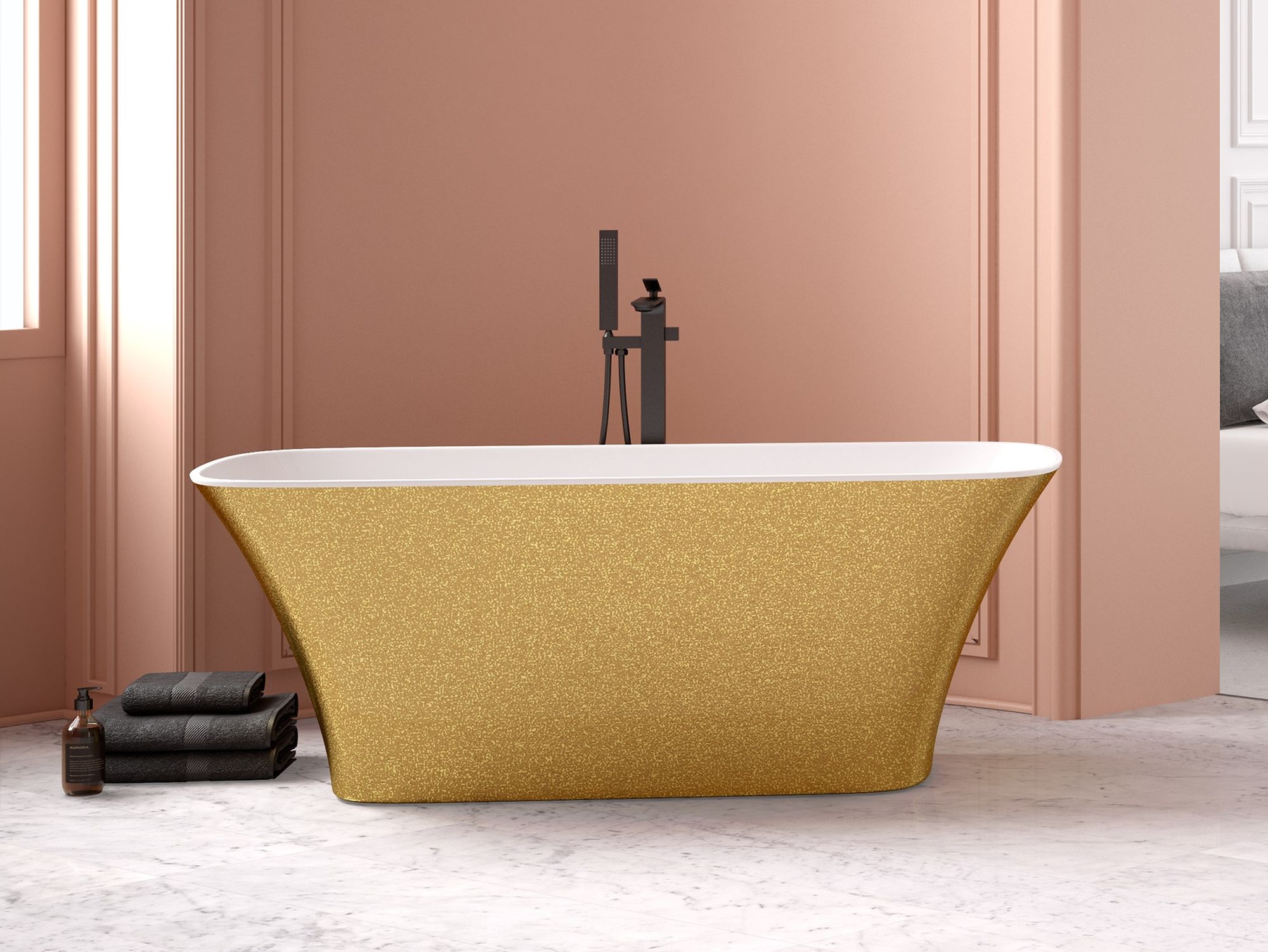 Besco Assos S-Line bañera exenta 160x70 cm rectangular bicolor #WMD-160-ALZ