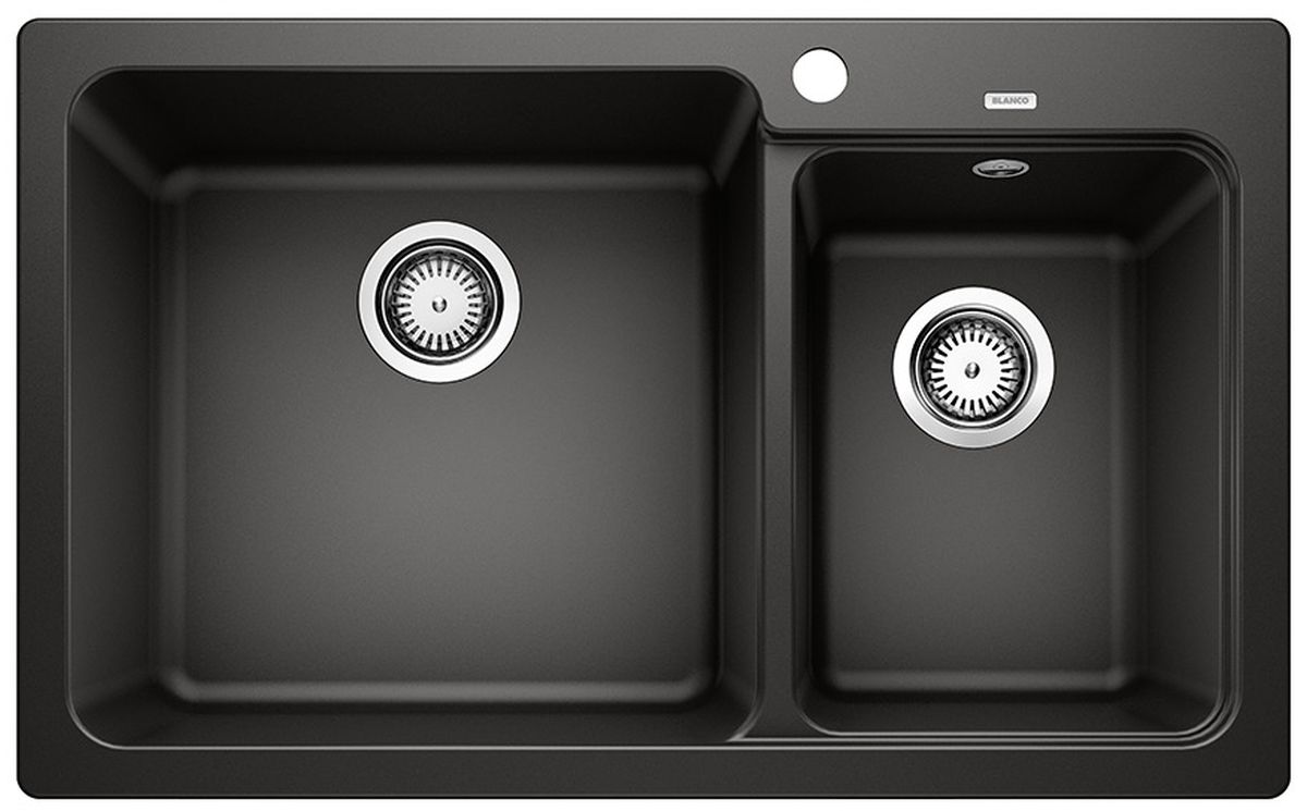 Blanco Naya 8 fregadero de granito 81.5x50 cm negro 525944