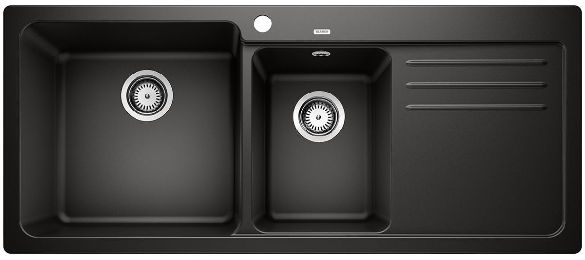 Blanco Naya 8 S fregadero de granito 116x50 cm negro 525945