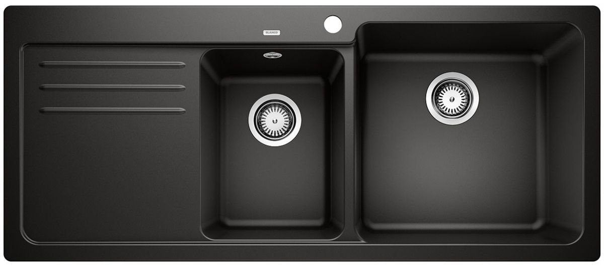 Blanco Naya 8 S fregadero de granito 116x50 cm negro 525946