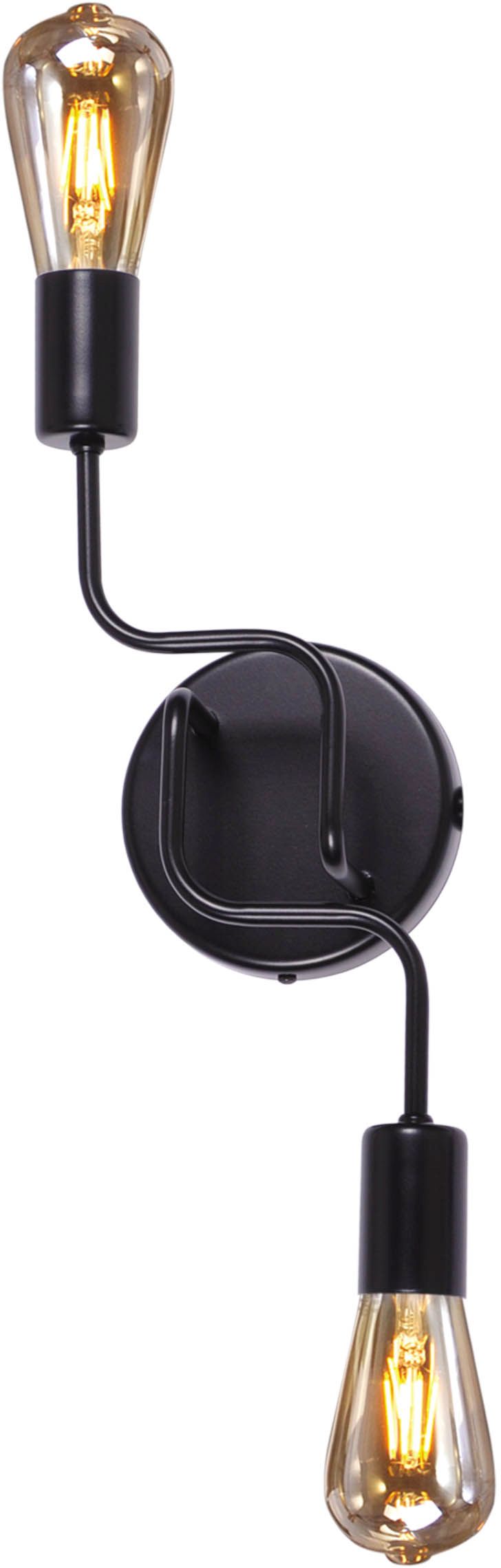 Kaja Skadi lámpara de pared 2x60 W negro K-3895