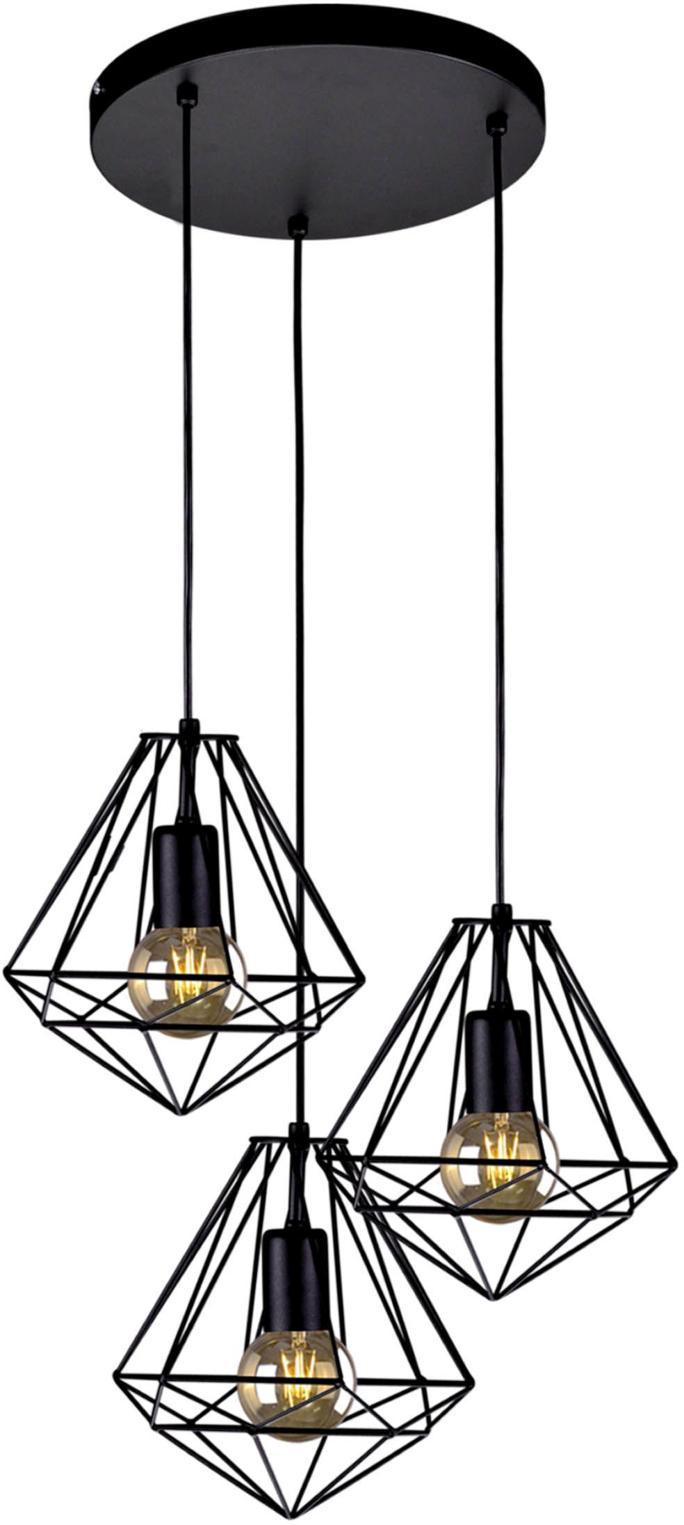 Kaja Marko lámpara colgante 3x60 W negro K-4006