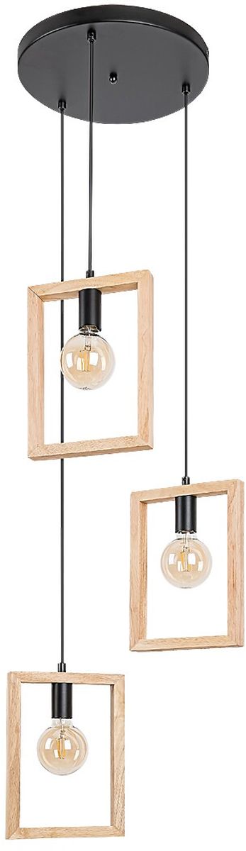 Rabalux Indigo lámpara colgante 3x40 W negro-madera 2293