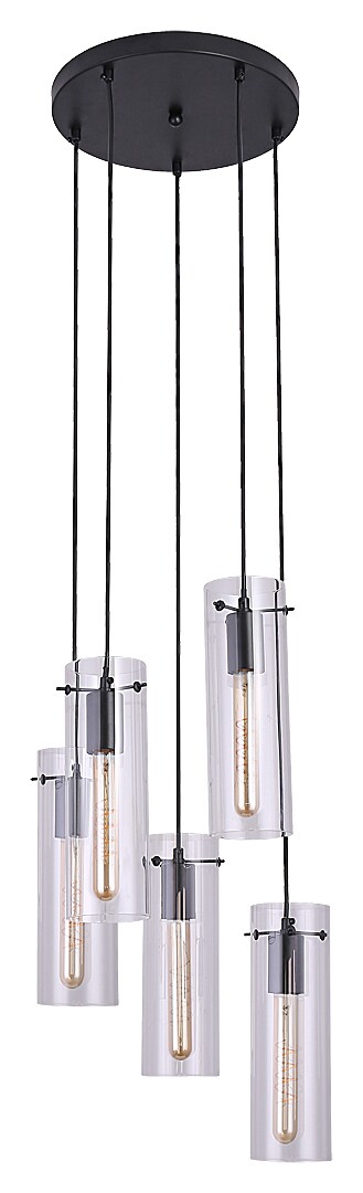 Rabalux Acantha lámpara colgante 5x60 W negro-transparente 5260