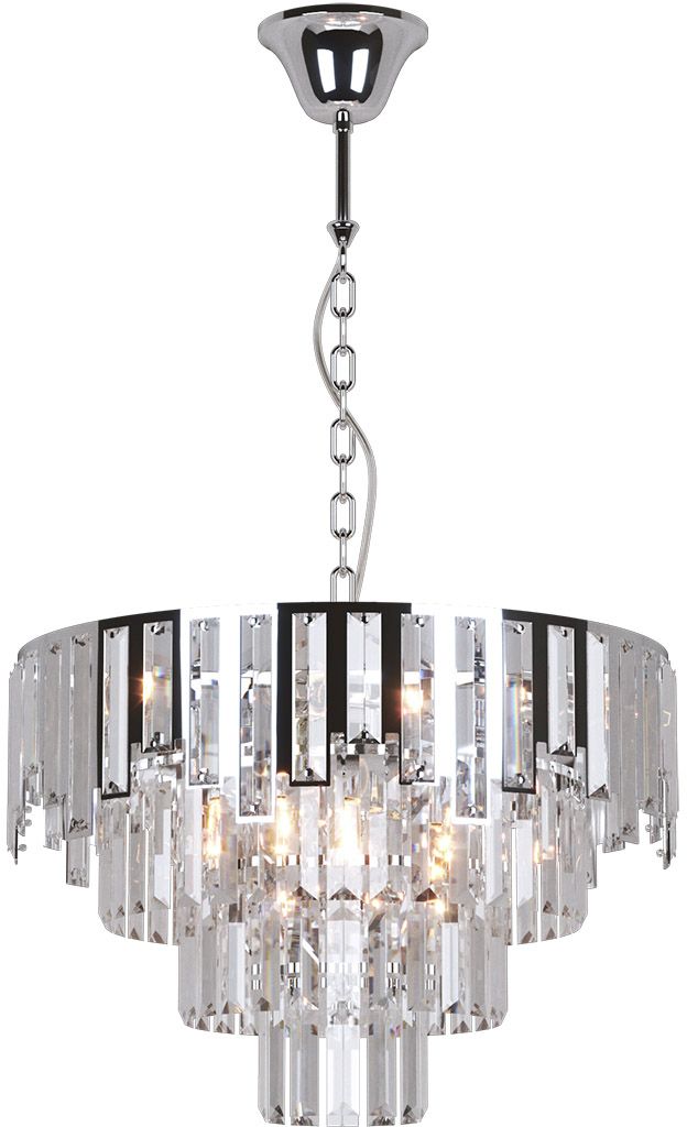 Kaja Cameron lámpara colgante 6x40 W plata-cristal K-8176