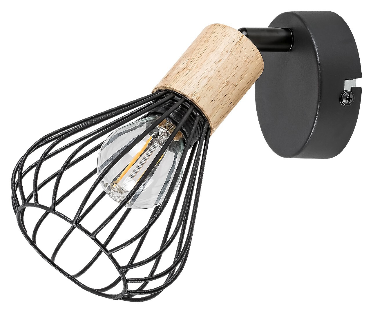 Rabalux Farfalle lámpara de pared 1x25 W negro-madera 3147