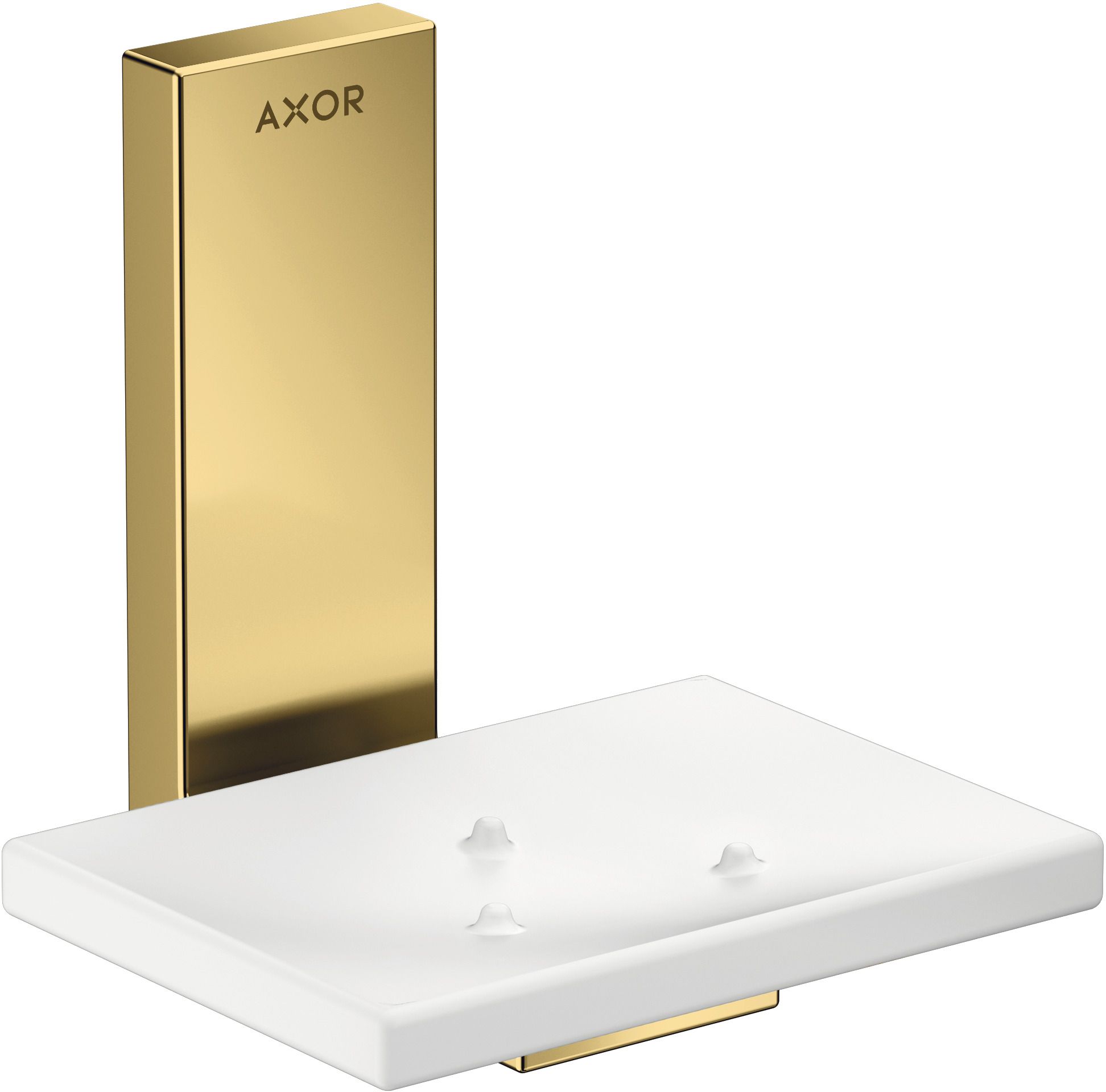 Axor Universal Rectangular jabonera de pared blanco-oro 42605990