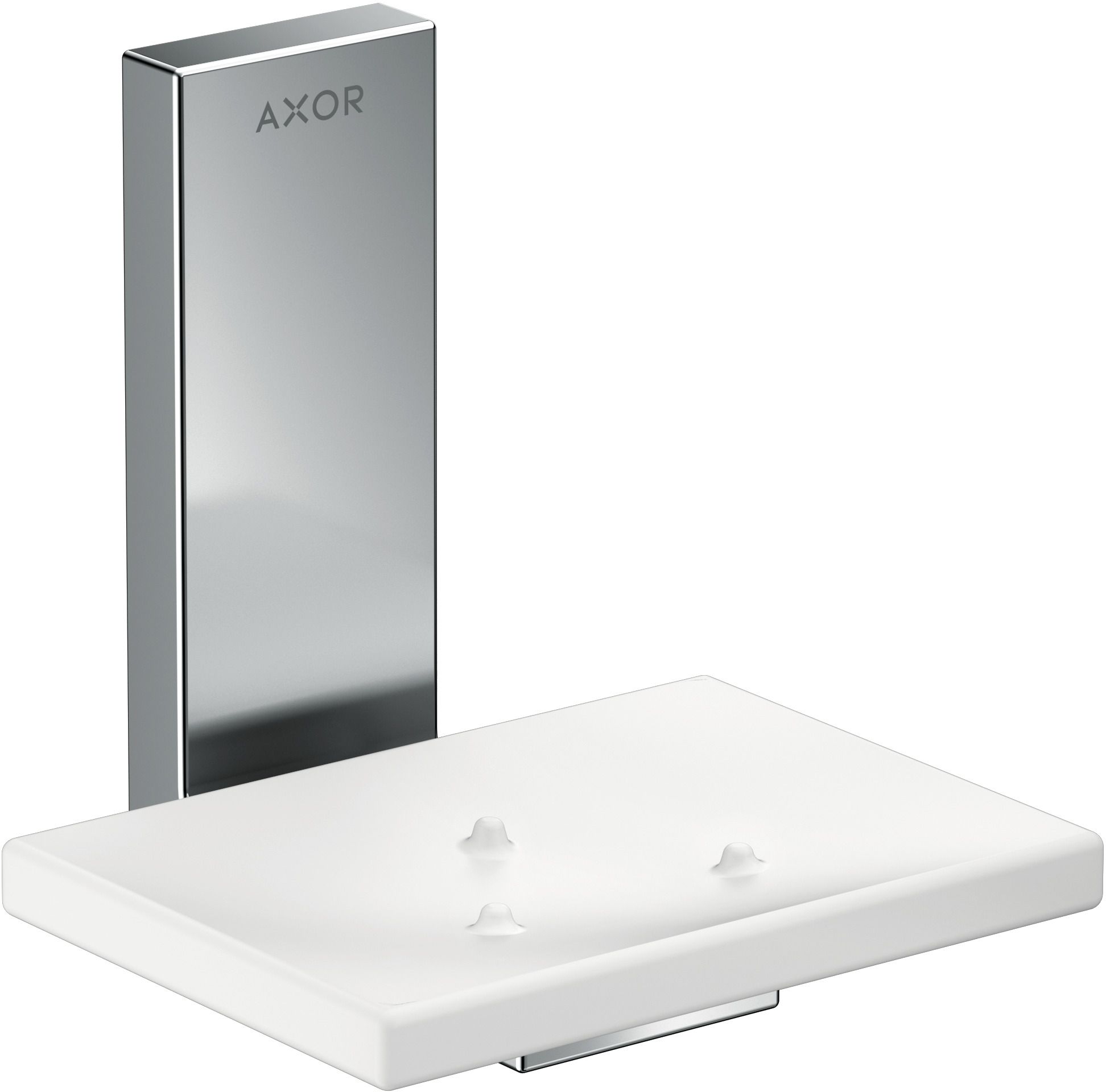 Axor Universal Rectangular jabonera de pared cromo-blanco 42605000
