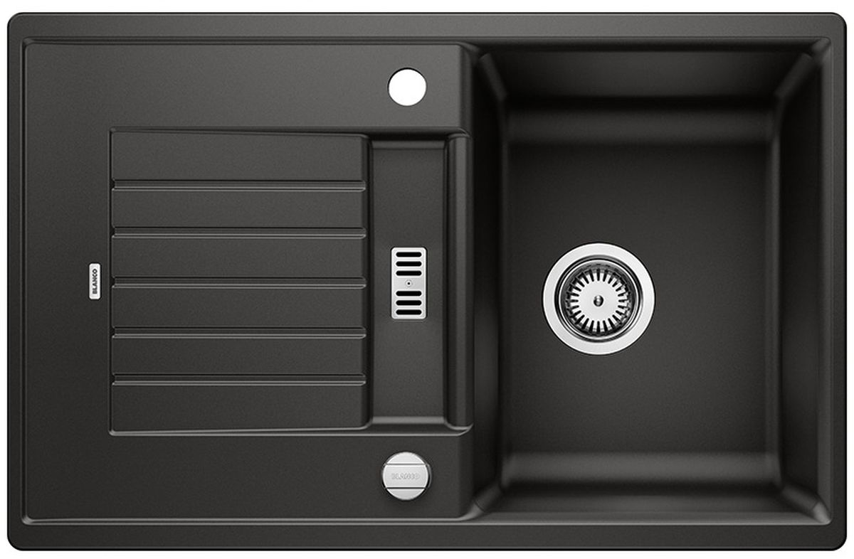 Blanco Zia 45 S fregadero de granito 75x50 cm negro 526012