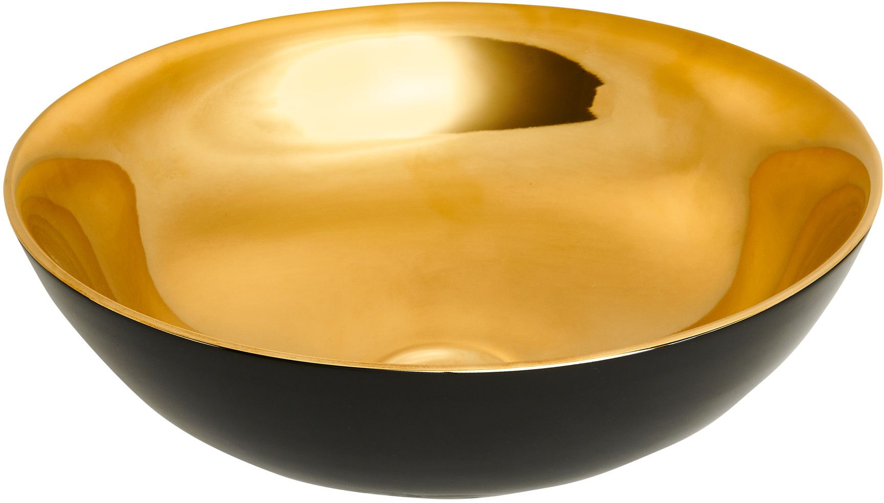Invena Tinos lavabo 39.5x39.5 cm circular sobre encimera negro-oro CE-43-027