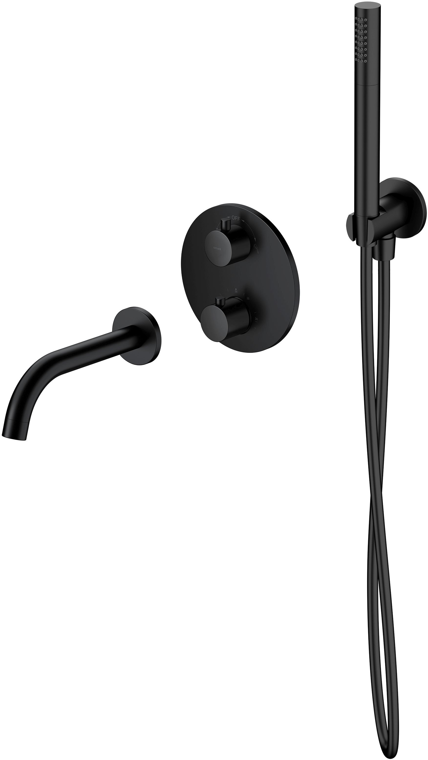 Conjunto grifo de bañera y ducha Cersanit Zen S951-567, conjunto de ducha Cersanit Inverto S951-709, S951-554