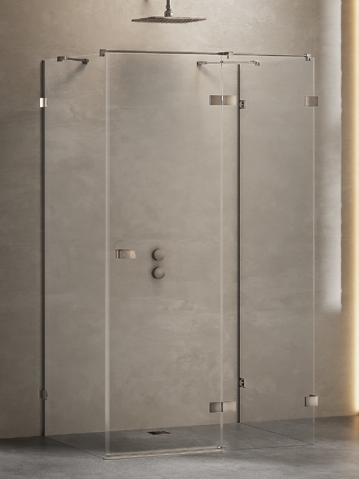 New Trendy Avexa Gunmetal Brushed cabina de ducha 80x80 cm cuadrada gris metálico cepillado/vidrio transparente EXK-3434