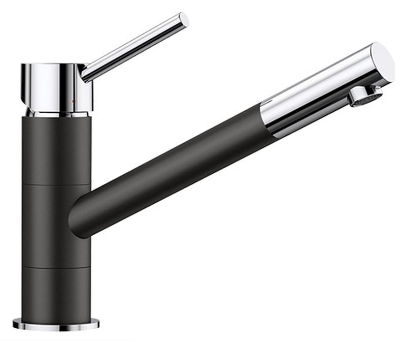 Blanco Kano grifo de cocina de pie cromo-negro 526175