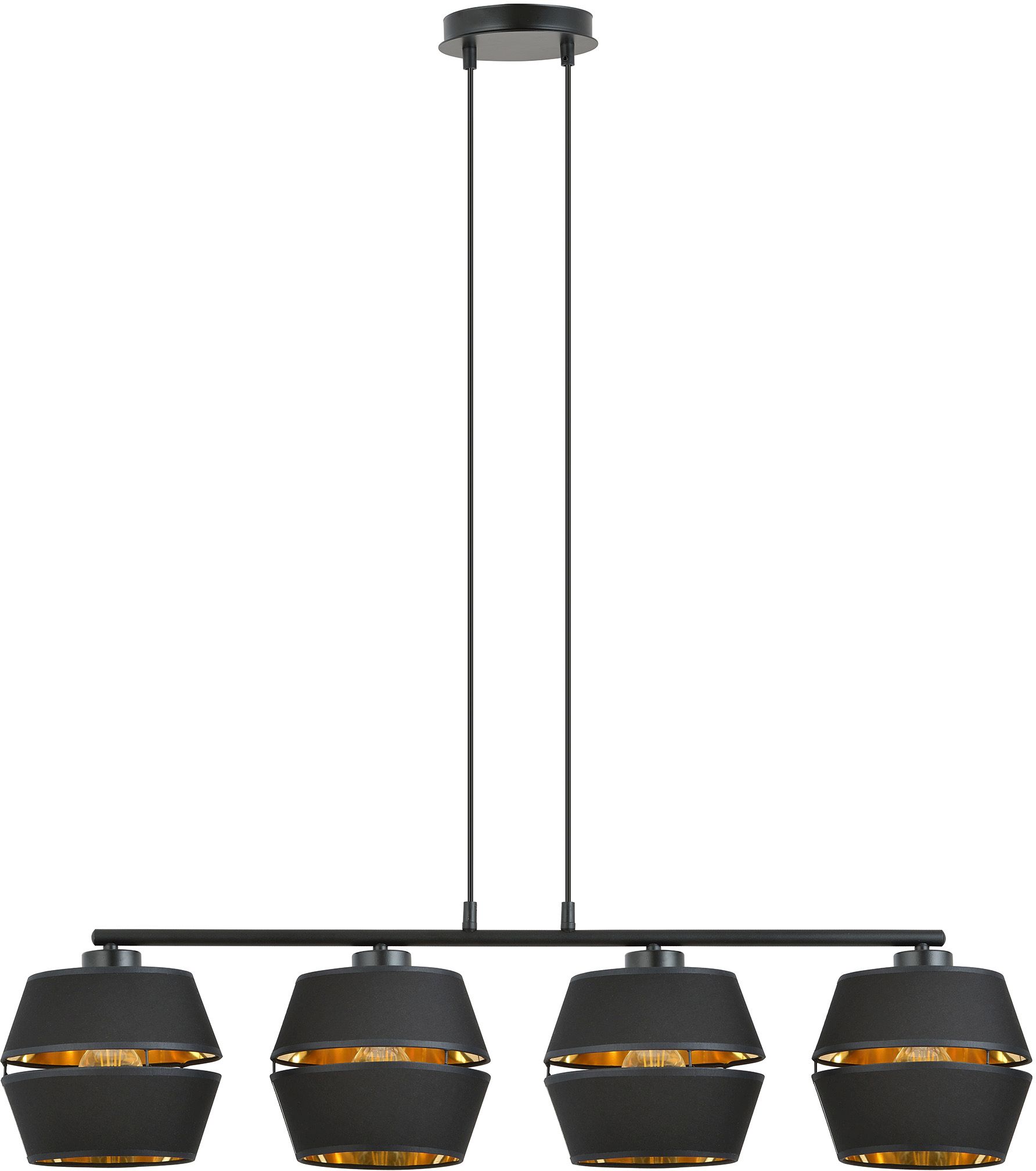 Emibig Piano lámpara colgante 4x15 W negro-oro 1183/4