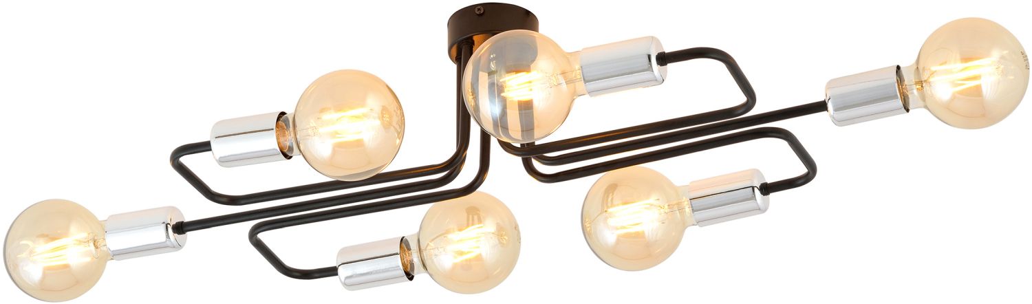 Emibig Veken 6A Silver lámpara de techo 6x15 W negro-plata 1174/6A
