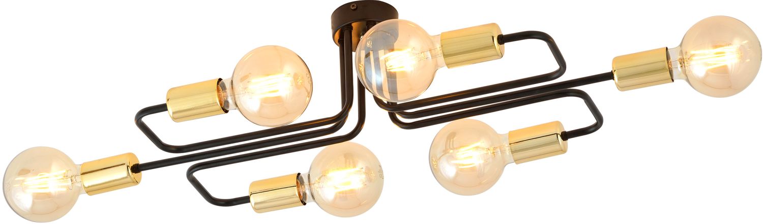Emibig Veken 6A Gold lámpara de techo 6x15 W negro-oro 1175/6A
