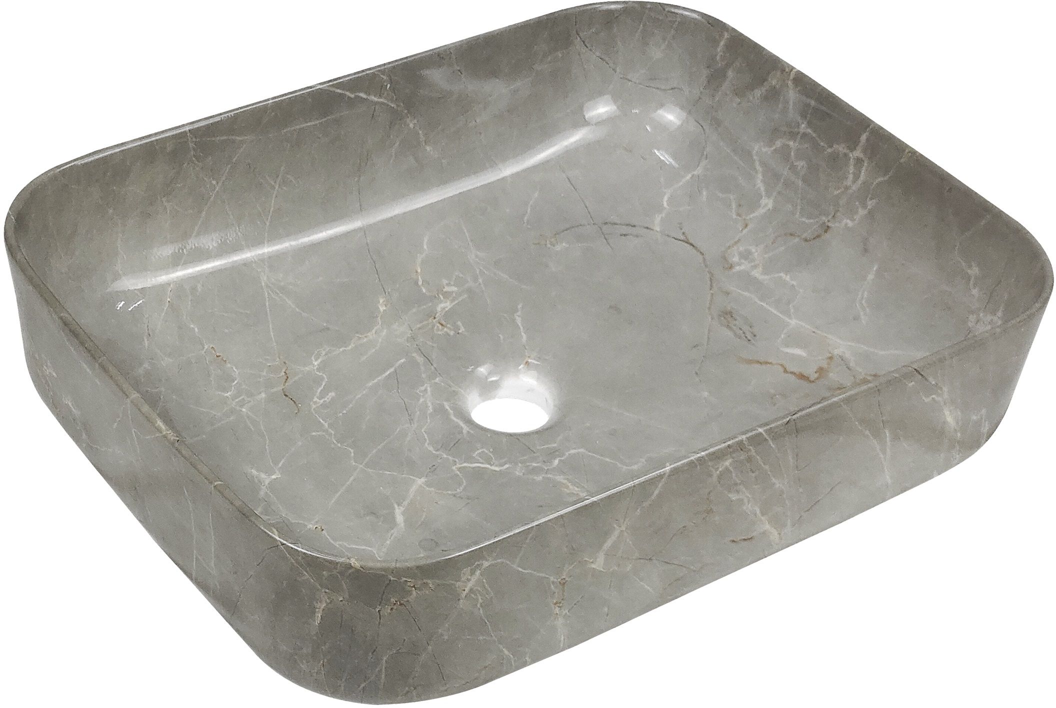 Invena Florina lavabo 51x40 cm rectangular sobre encimera gris/piedra CE-40-705