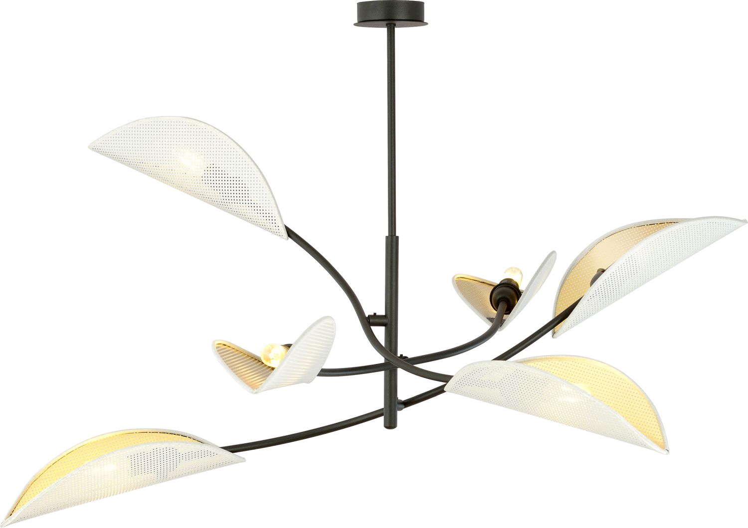Emibig Lotus lámpara de techo 6x10 W blanco-negro-oro 1107/6