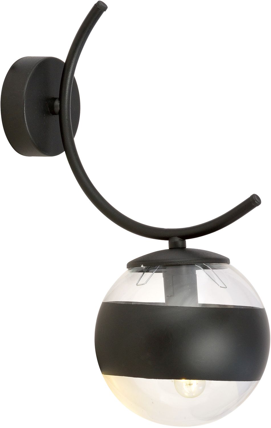 Emibig Boston Stripe lámpara de pared 1x10 W negro-transparente 1111/K1