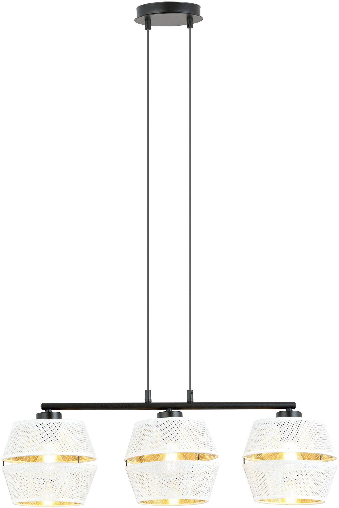 Emibig Piano lámpara colgante 3x15 W blanco-negro-oro 1182/3
