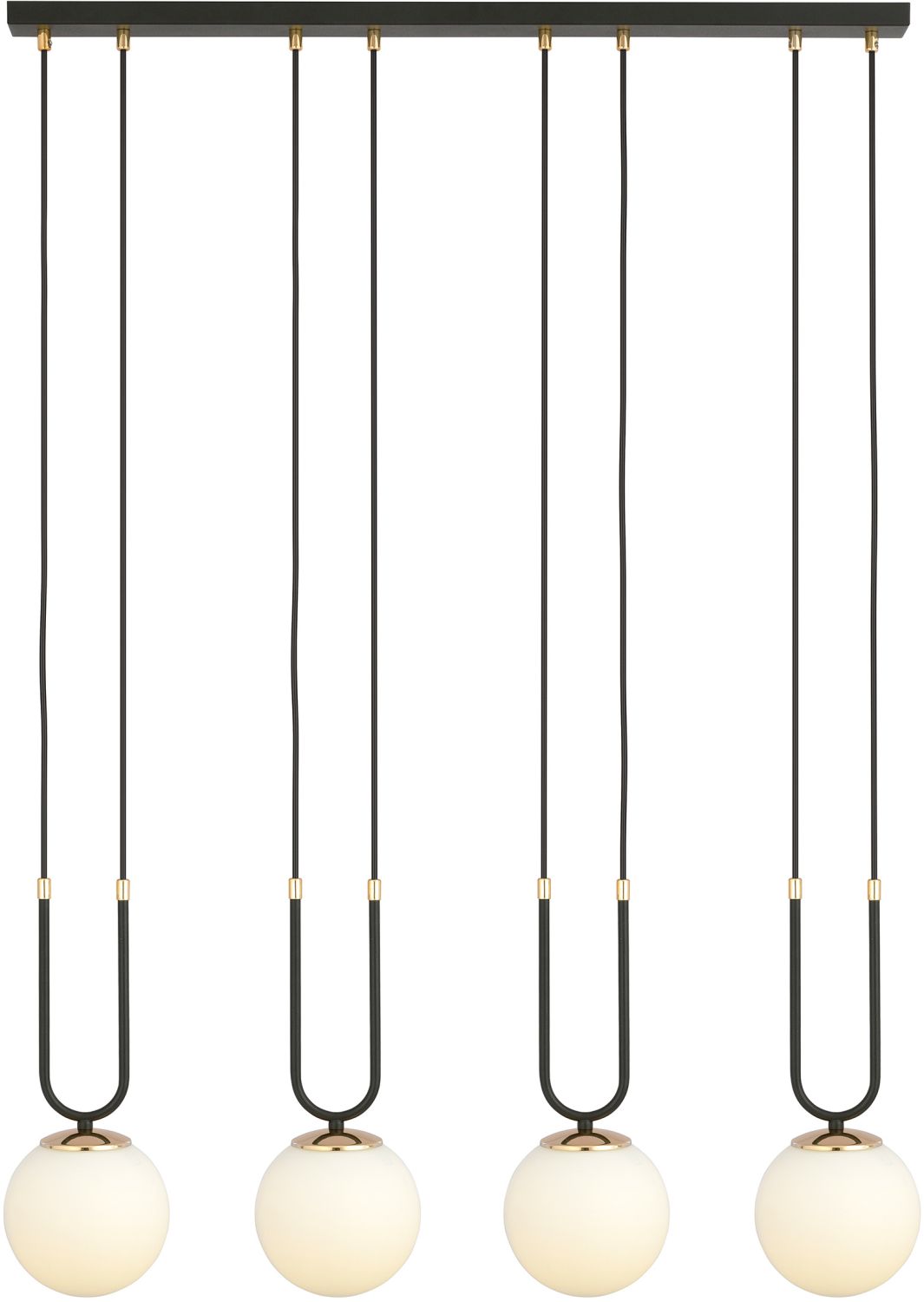 Emibig Glam lámpara colgante 4x10 W negro-ópalo 1112/4
